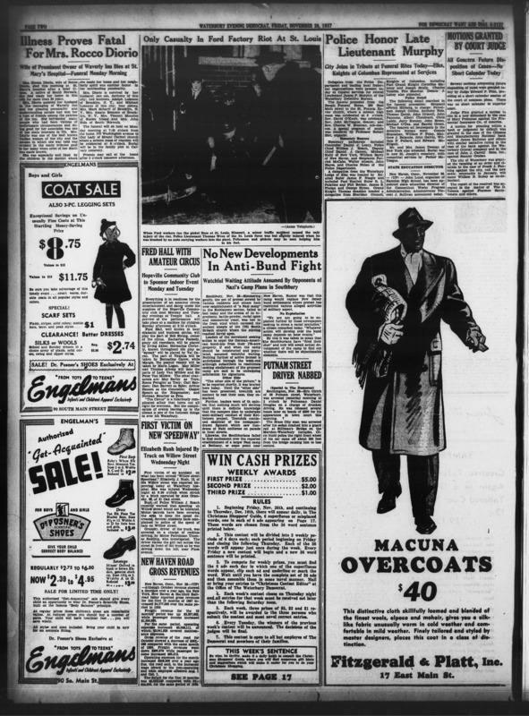 Newspaper: The Waterbury Democrat on Southbury