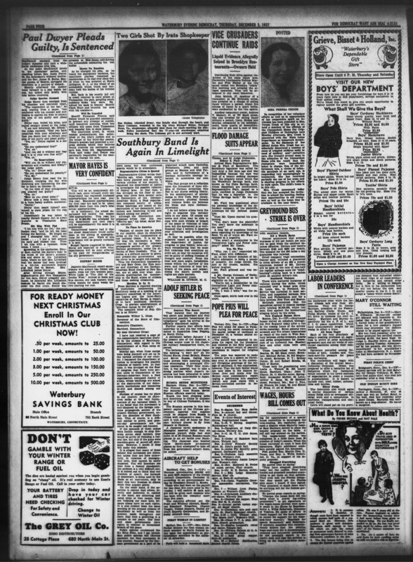 A black and white newsarticle. 