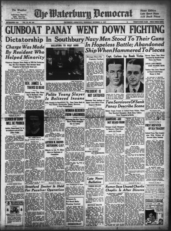 Newspaper: The Waterbury Democrat on Southbury