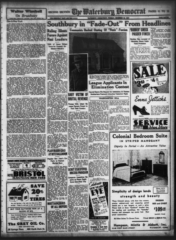Newspaper: The Waterbury Democrat on Southbury
