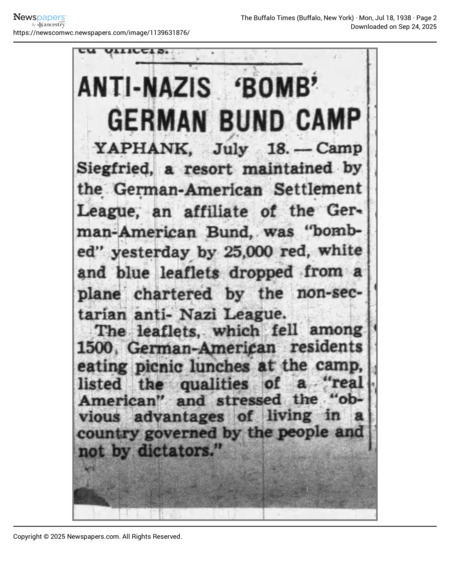 Newspaper: The Buffalo Times on Yaphank 