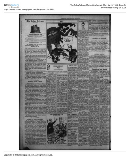 Newspaper: The Tulsa Tribune on Southbury