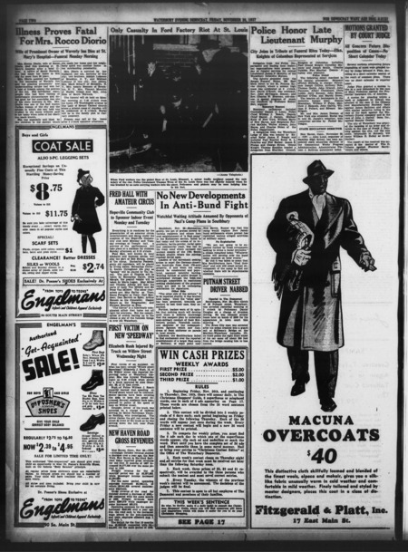 Newspaper: The Waterbury Democrat on Southbury