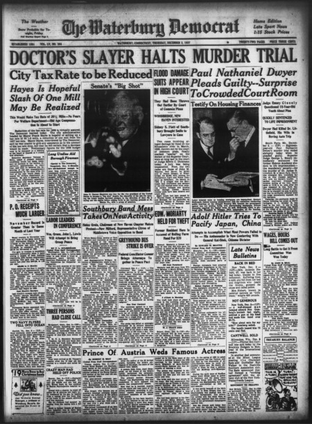 A black and white newsarticle. 